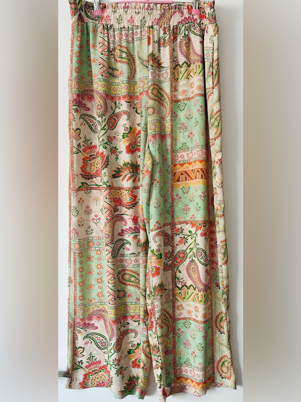 Rose + Olive Paisley Pants - Like New